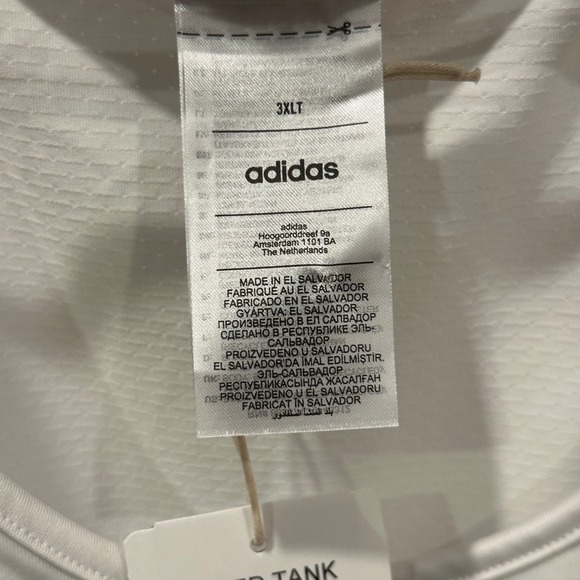 NWT Adidas Padded Football Tank Top 3XLT Mens White AEROREADY Sleeveless Shirt - Picture 8 of 10